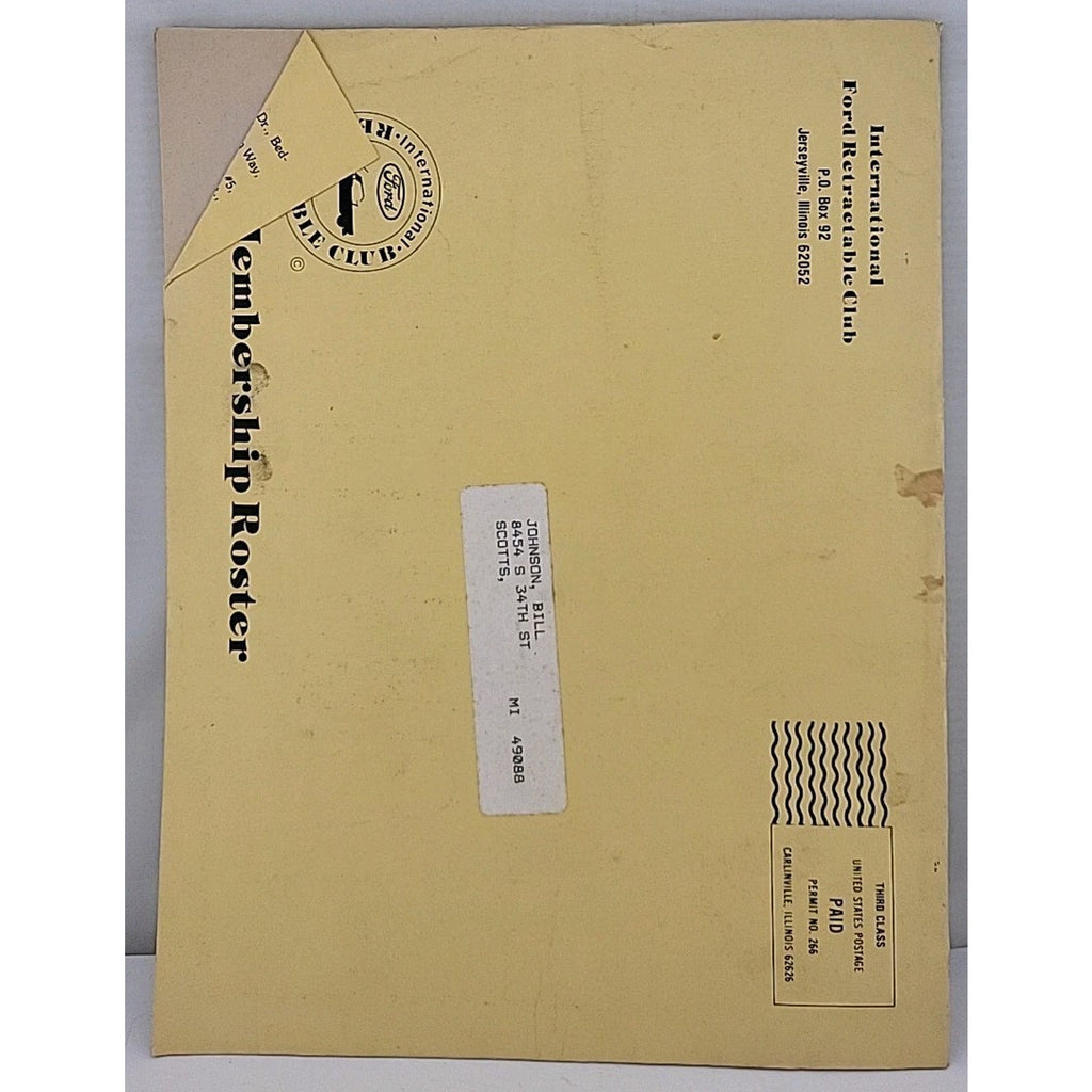 International Ford Retractable Club - 1984 Membership Roster