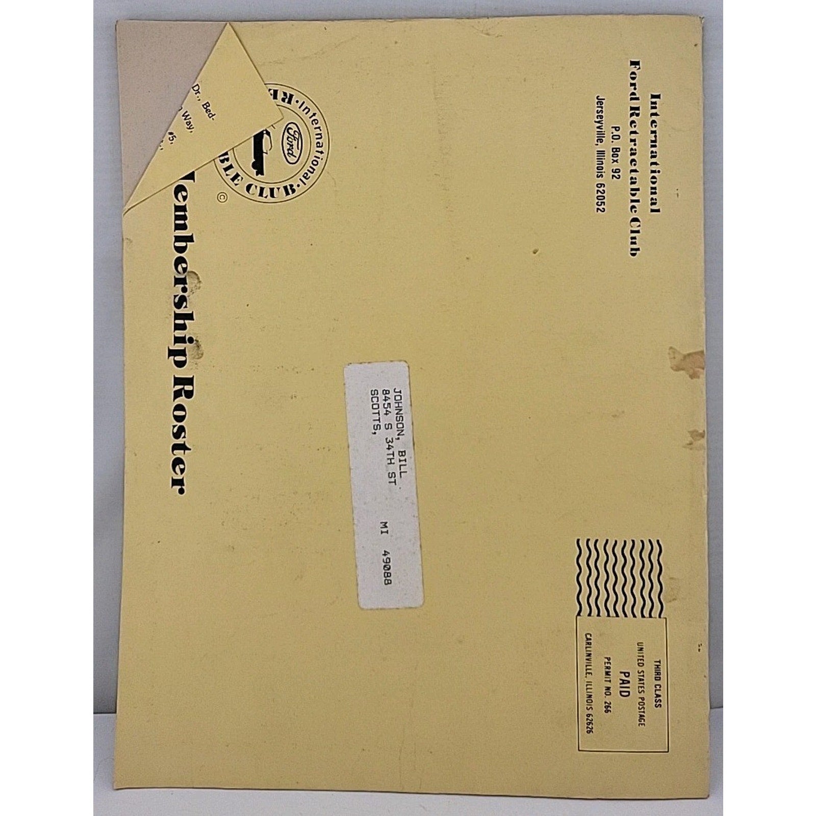 International Ford Retractable Club - 1984 Membership Roster