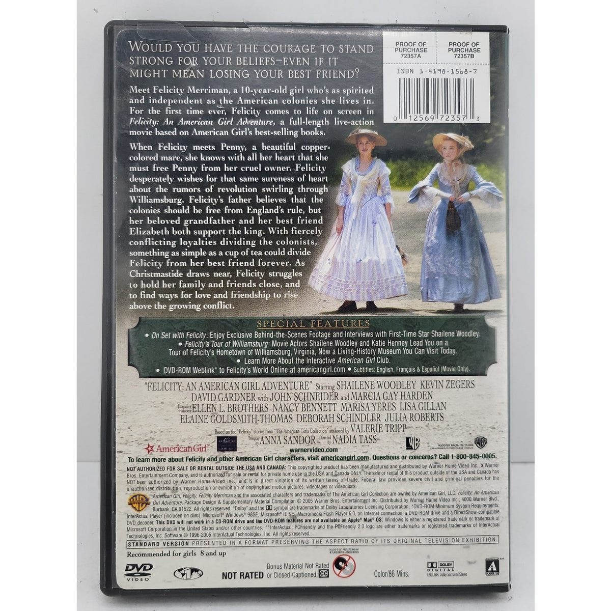 Felicity-An American Girl Adventure (DVD, 2005)