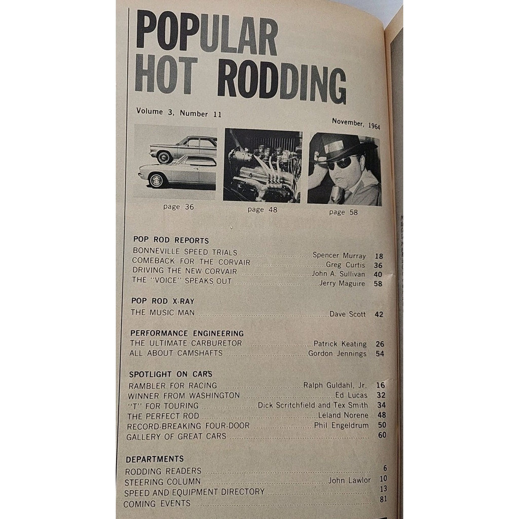 Popular Hot Rodding Magazine November 1964