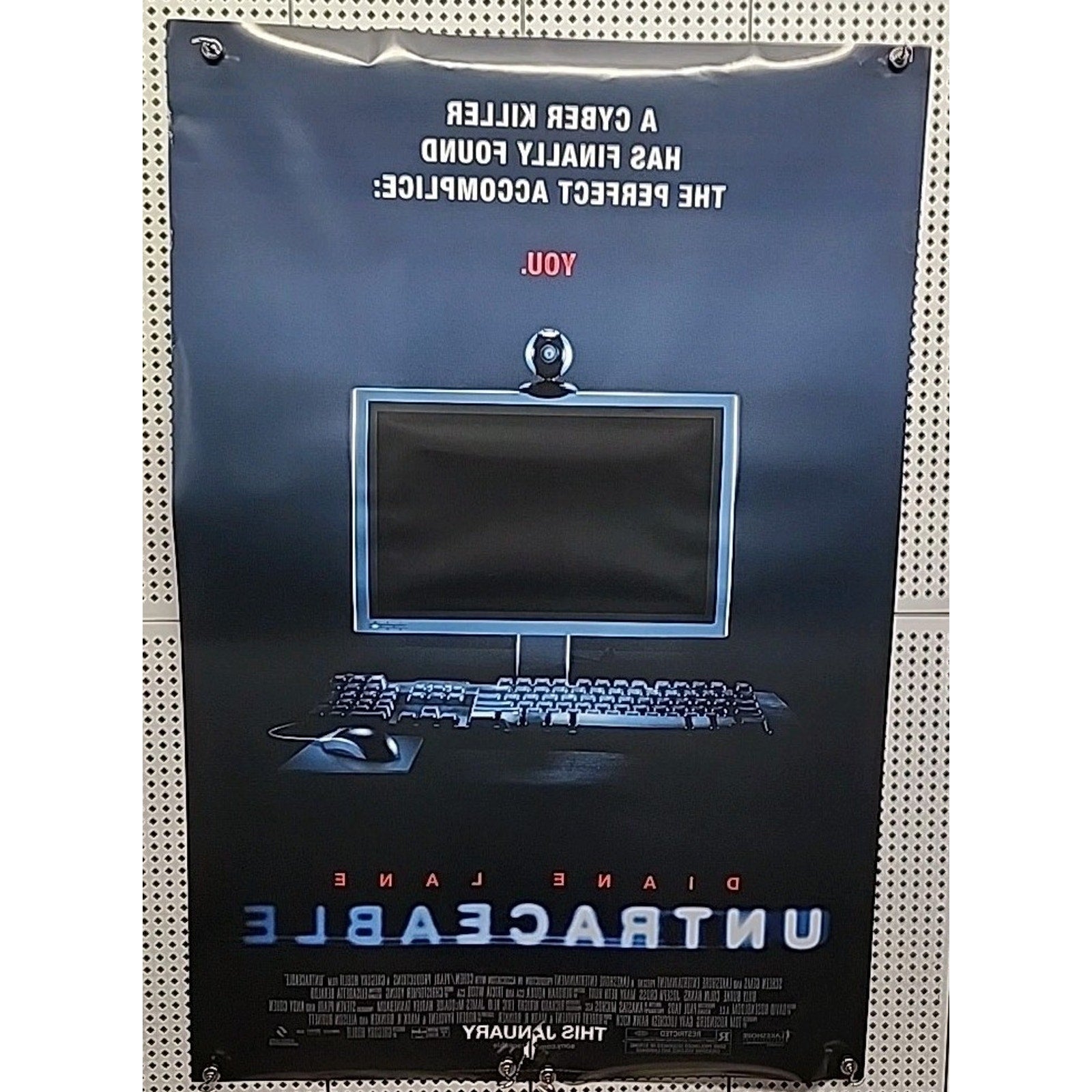 Untraceable Original 27"x 40" Movie Poster 2008 Movie Theatre Mirror Promo