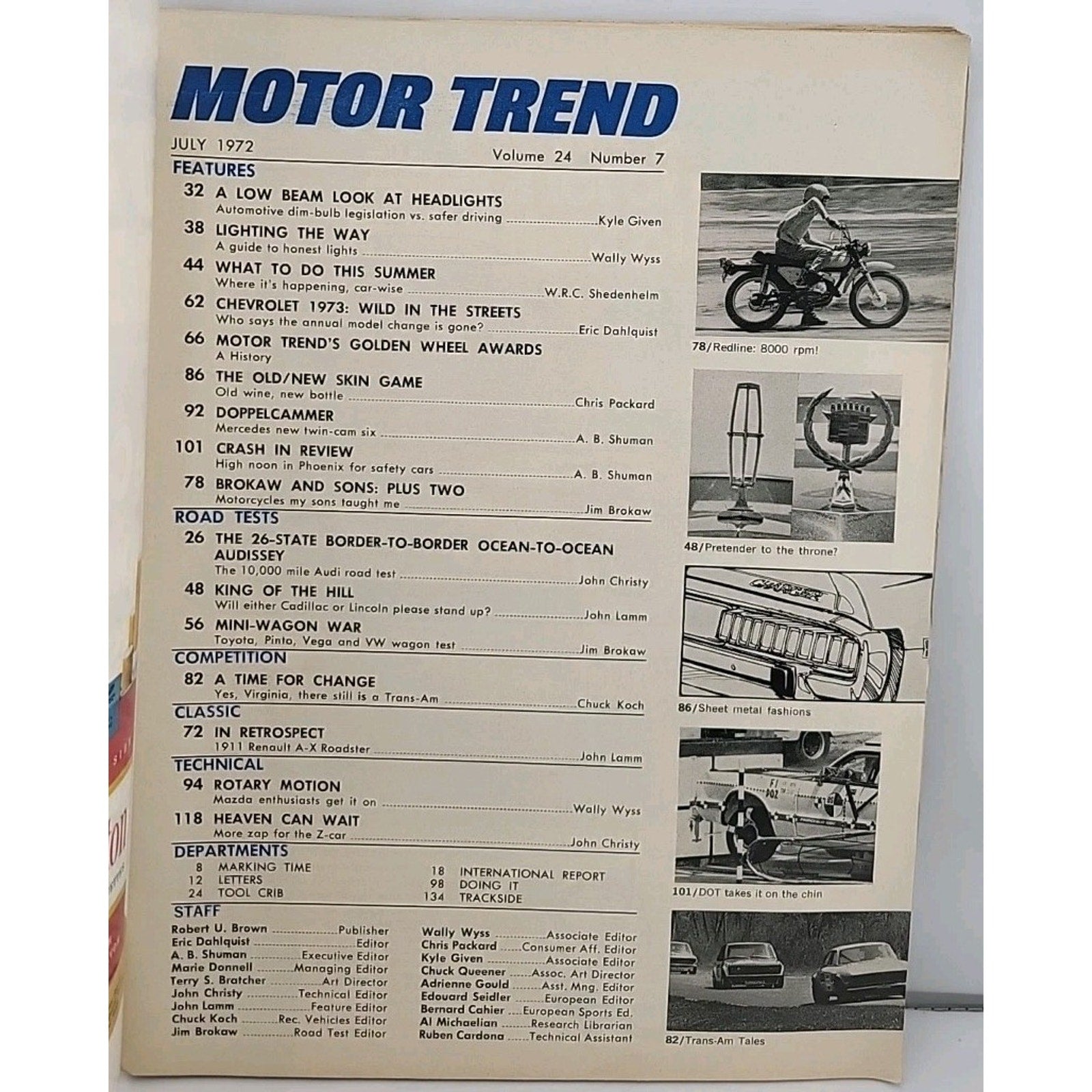 Motor Trend Magazine - July 1972 - Volume 24 Number 7
