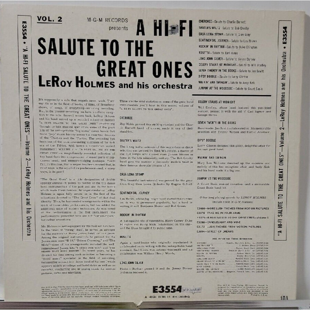 A Hi Fi Salute To The Great Ones Volume 2 (Record)