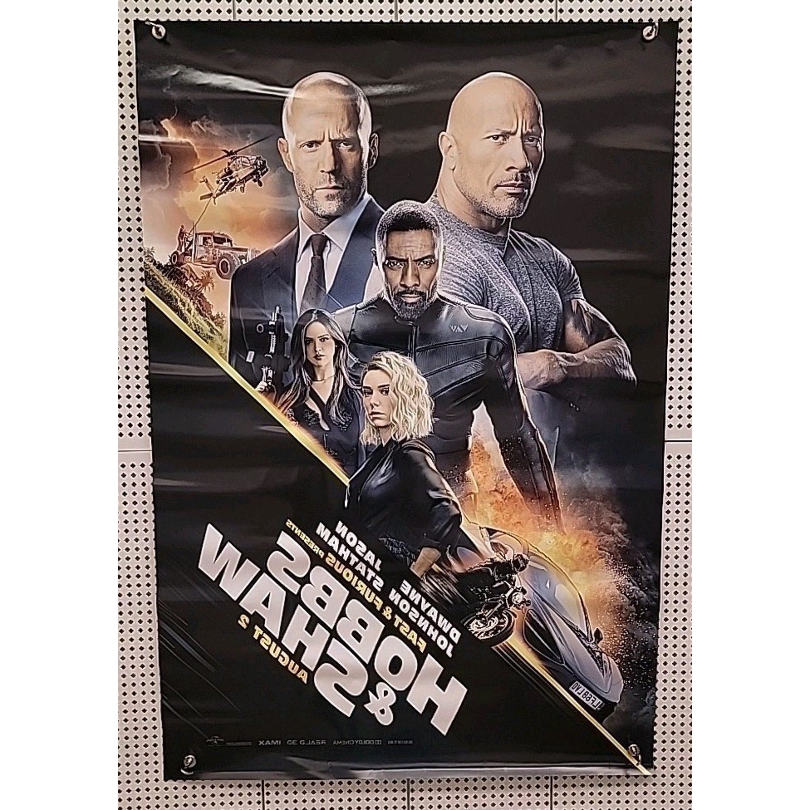 Hobbs & Shaw Movie Poster 27x40 D/S Dwayne Johnson Jason Statham Idris Elba