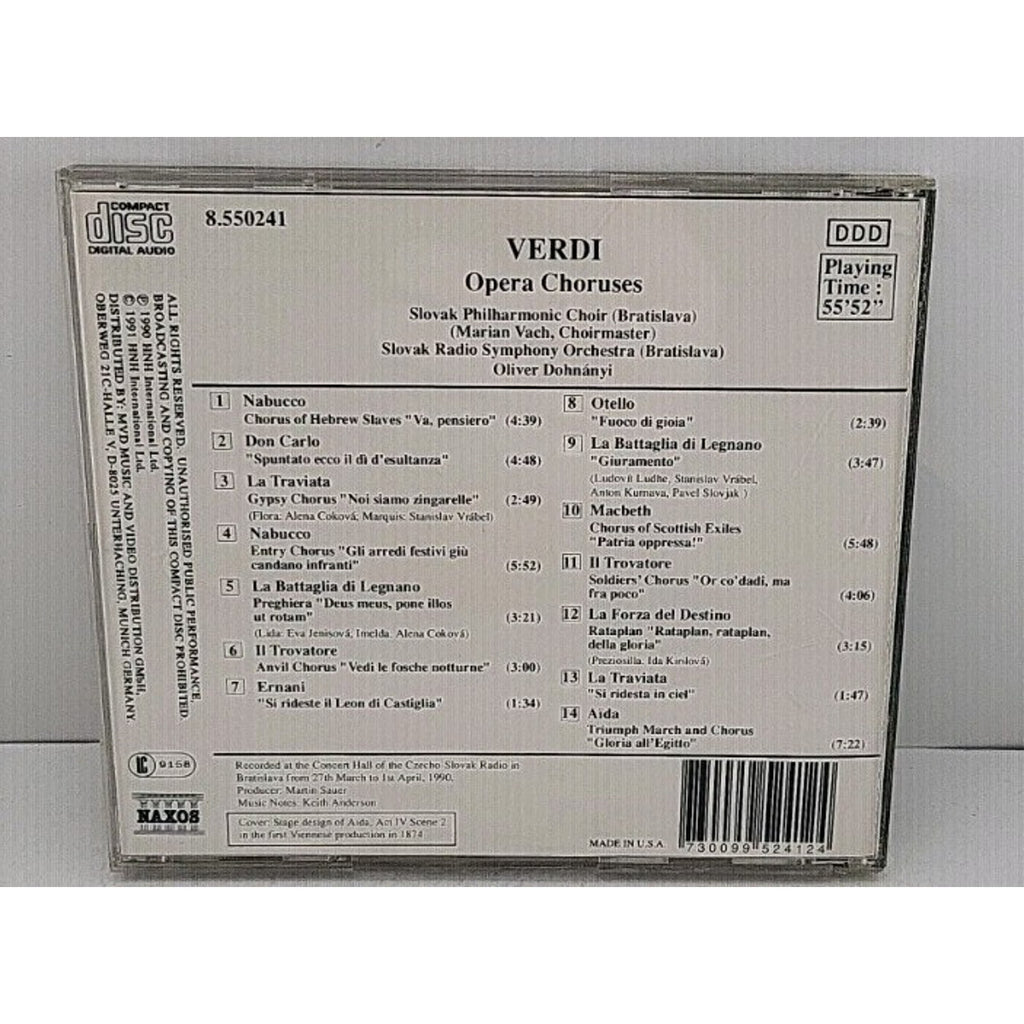 Opera Choruses by Verdi / Dohnanyi (CD, 1992)