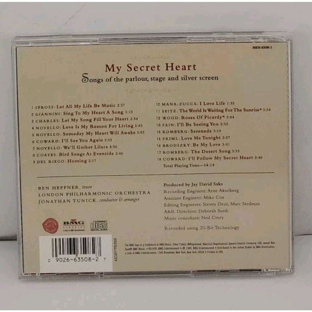 My Secret Heart by Heppner, Ben (CD, 1999)