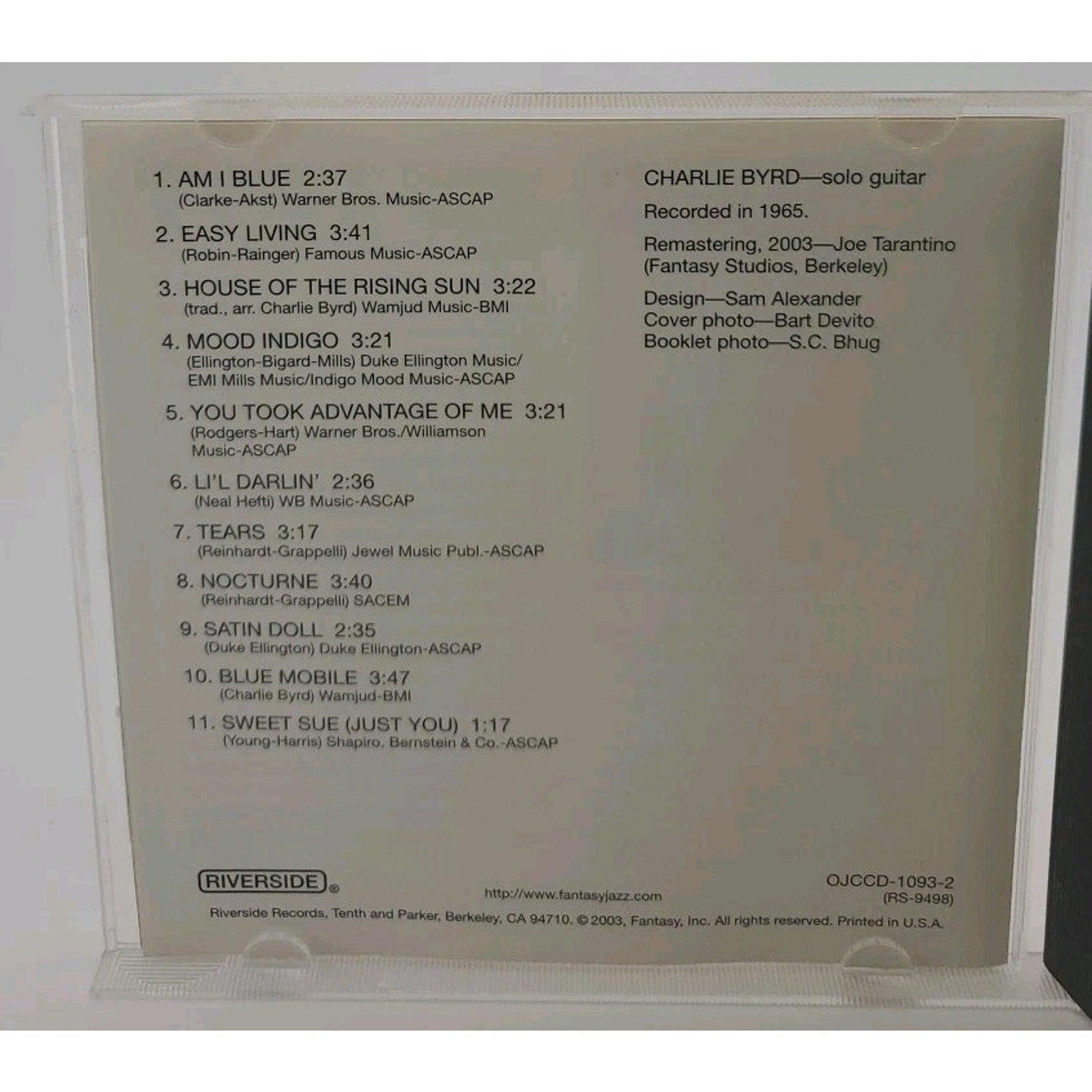 Solo Flight by Charlie Byrd (CD, 2003)