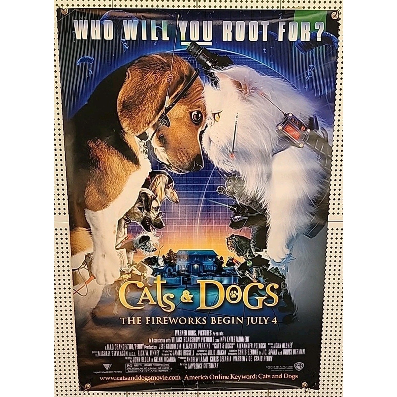 Cats And Dogs Movie Poster Double Sided 2001