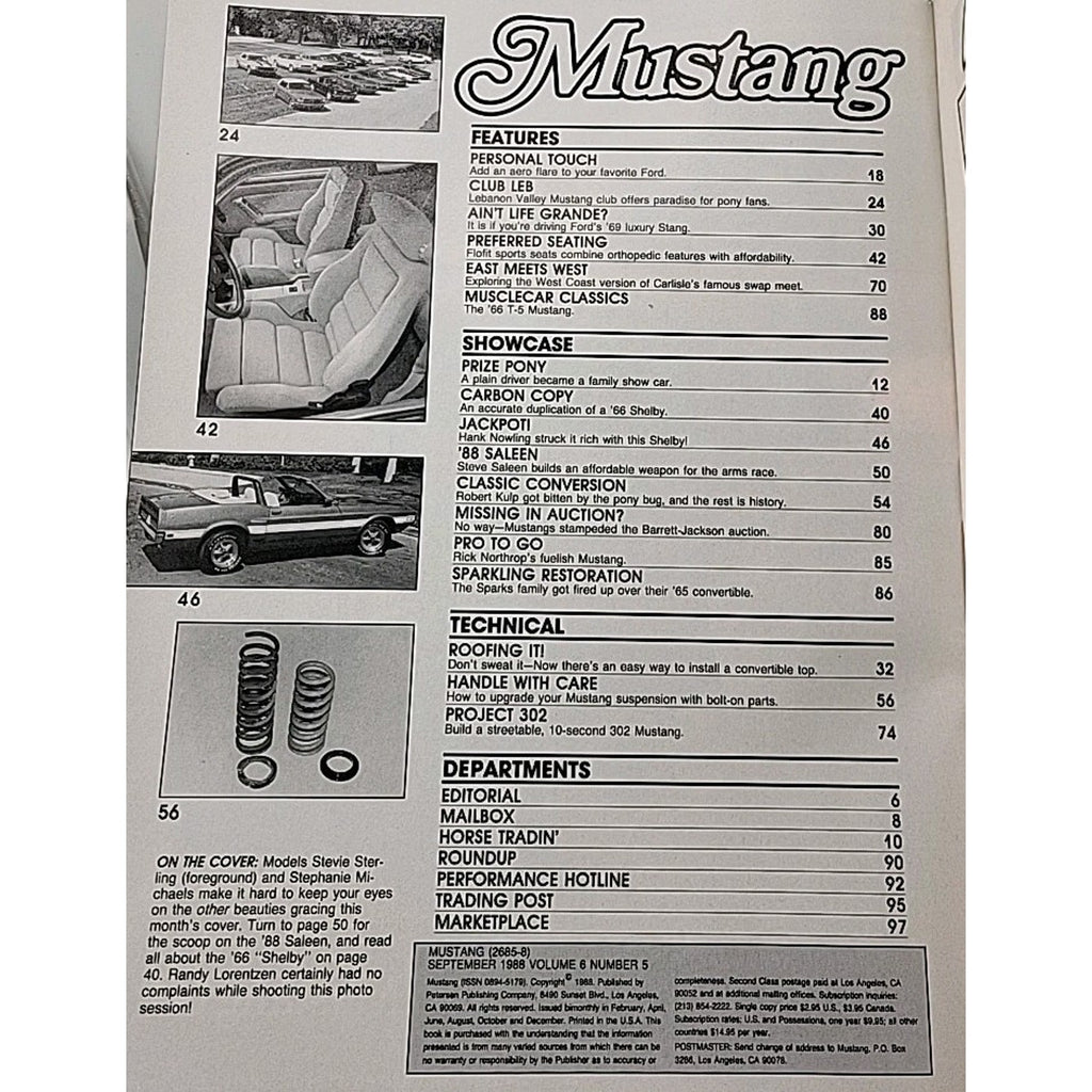 Hot Rod Magazine Mustang September 1988