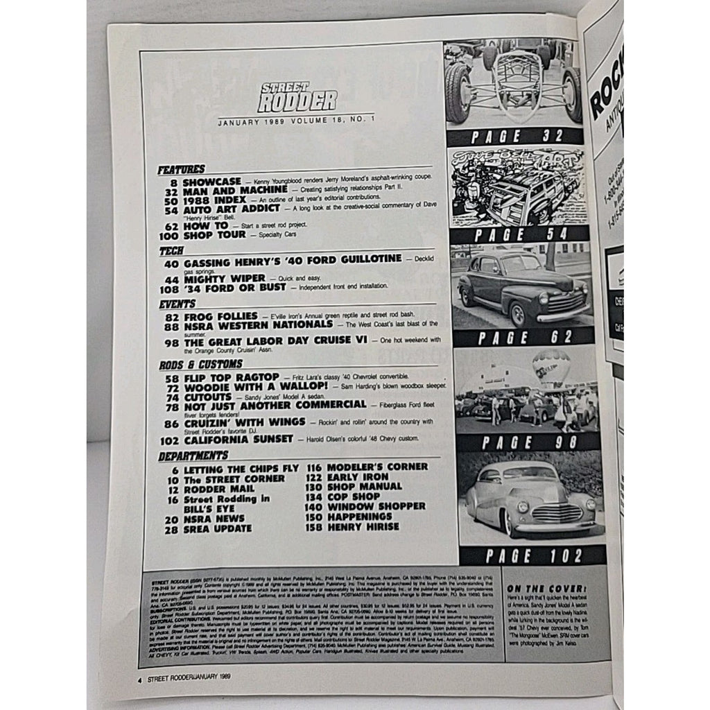 Street Rodder Magazine - January 1989 - Volume 18 No. 1