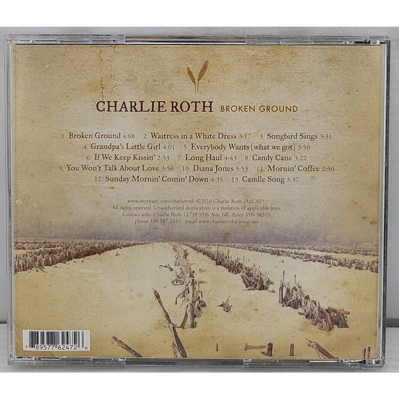 Charlie Roth Broken Ground CD