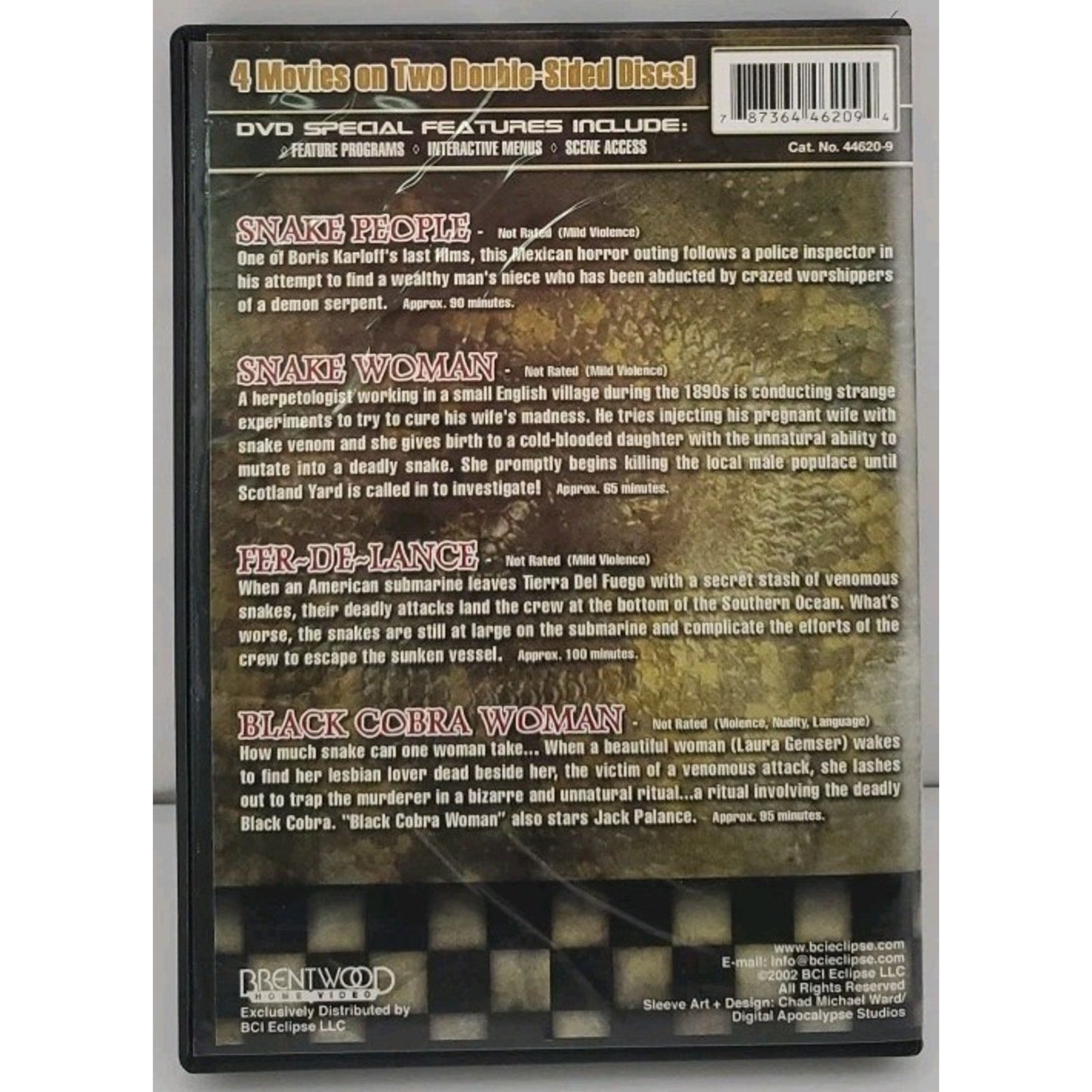 Killer Snakes - 4 Movie Set (DVD, 2002, 2-Disc Set)