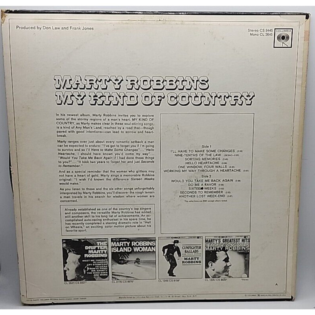 Marty Robbins - My Kind Of Country (Record)