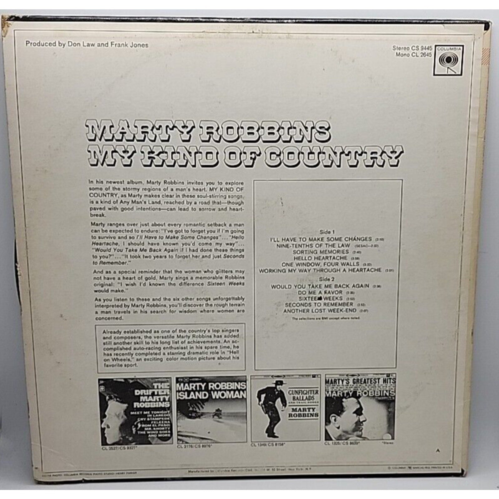 Marty Robbins - My Kind Of Country (Record)