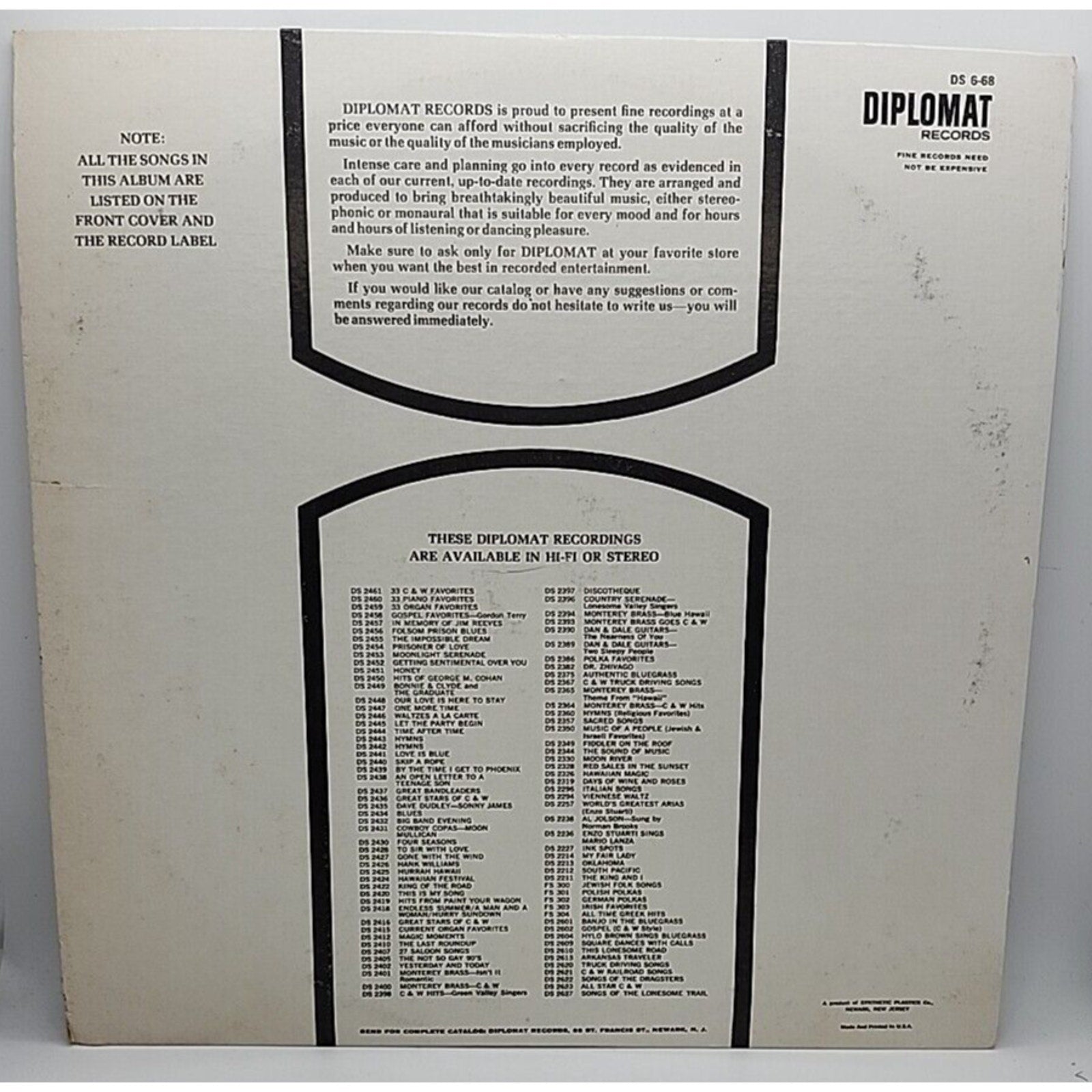 Cowboy Copas, Moon Mullican, Red Sovine by Diplomat Records DS 2431