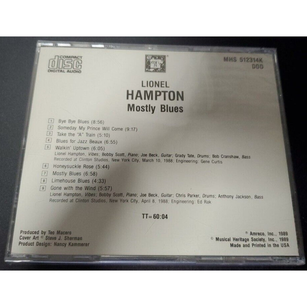 Lionel Hampton Mostly Blues (CD) *Brand New*