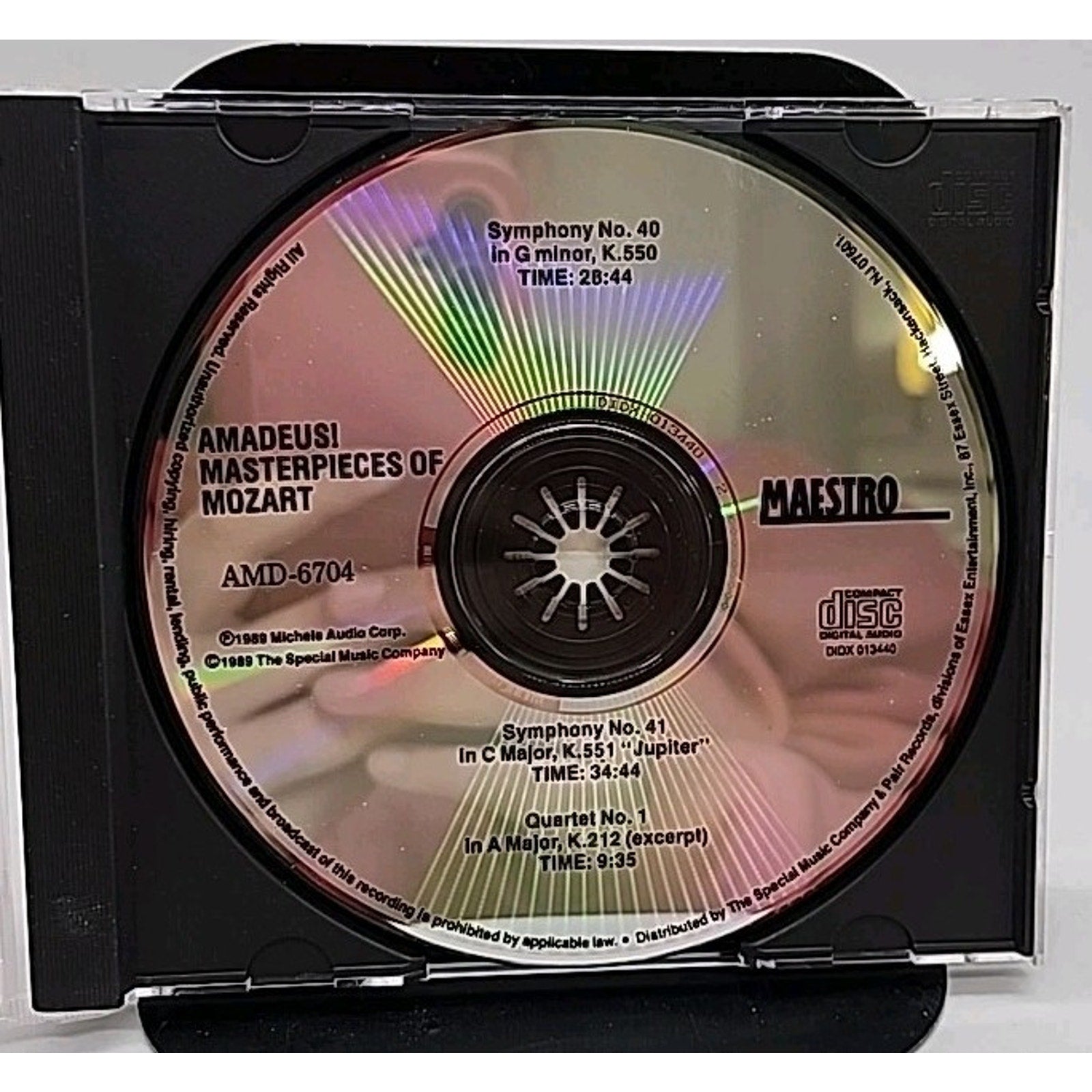 Mozart Amadeus Masterpieces Album CD Maestro Music 1989