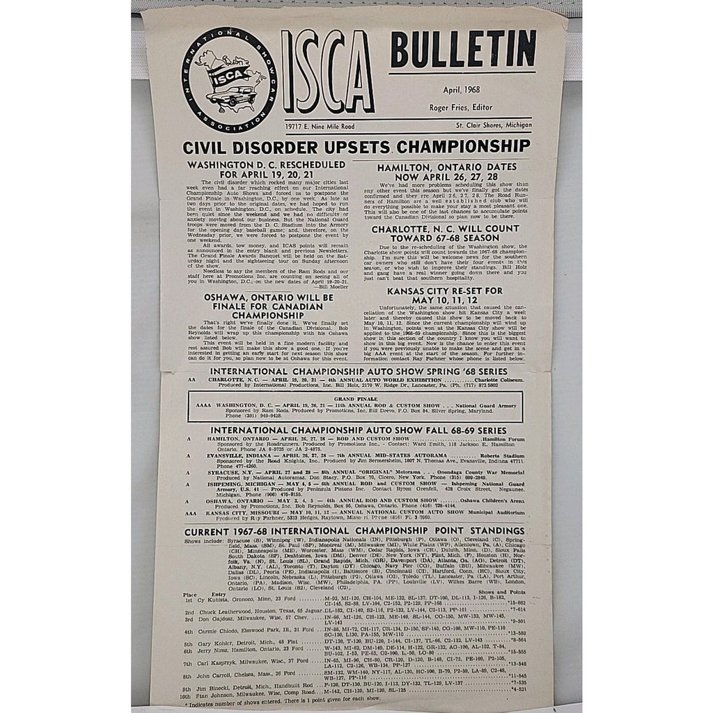 ISCA Bulletin April 1968