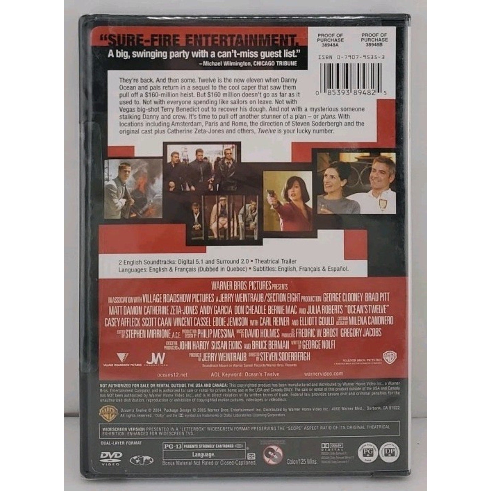 Ocean's Twelve (DVD, 2004) *Brand New*