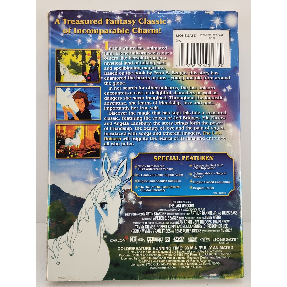 Last Unicorn (1982) (DVD, 1982)