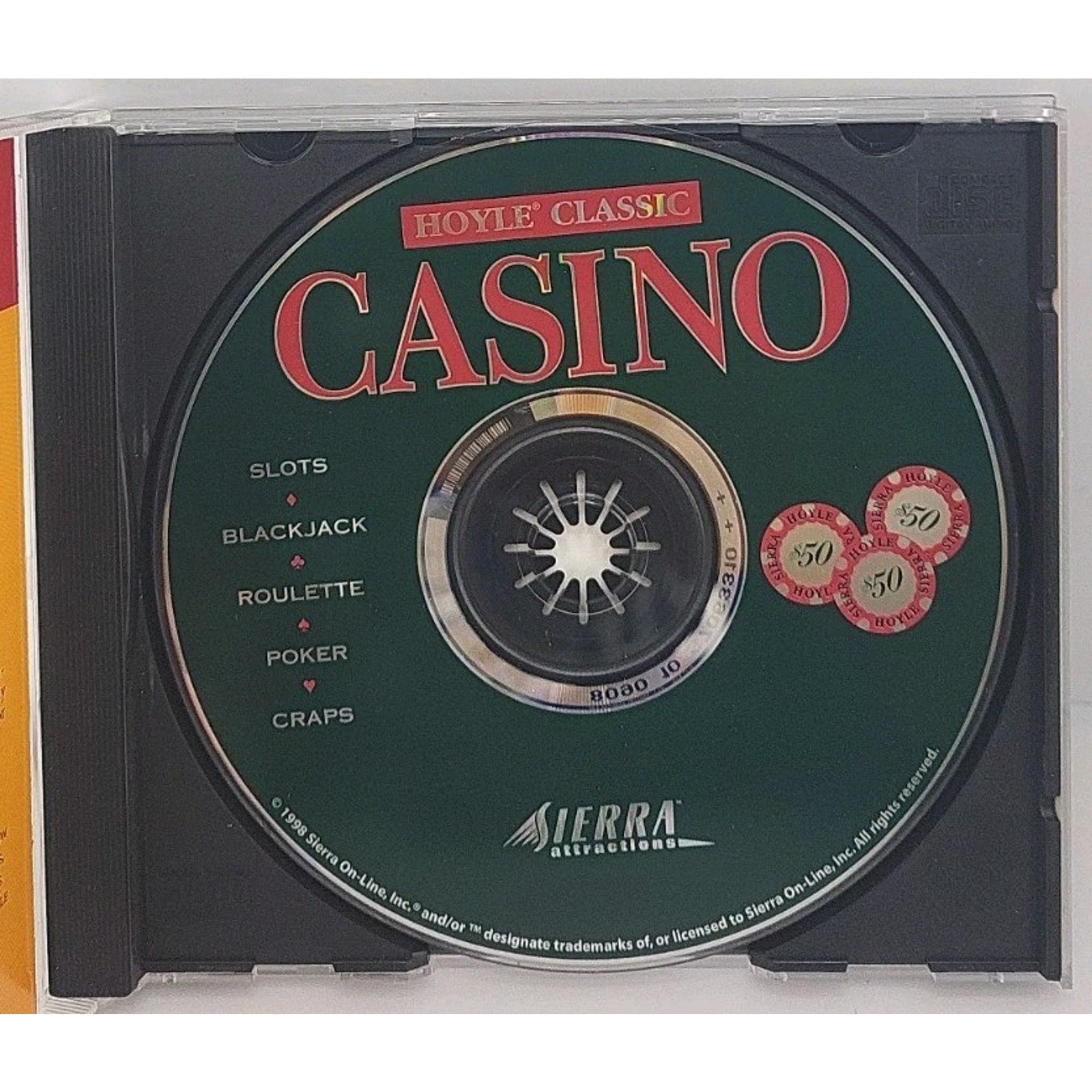 Hoyle Classic Casino PC CD-Rom 1998 Windows Blackjack, Roulette, Craps, Slots