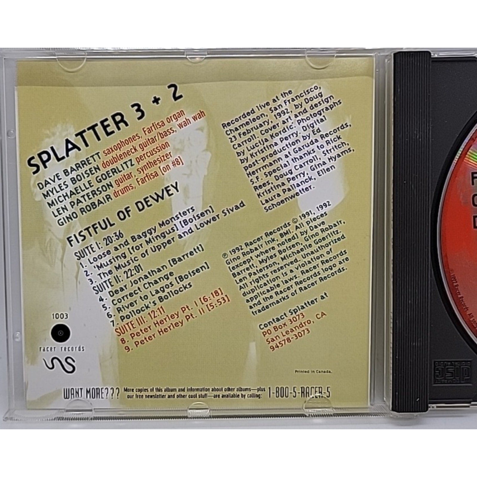 Fistful of Dewey by Splatter Trio (CD, 1999)
