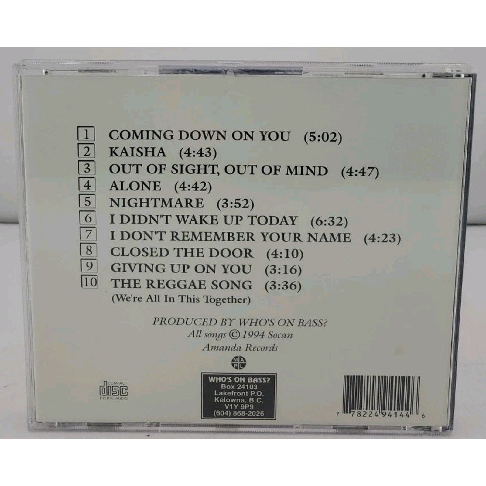 Who's On Bass Amanda Records CD