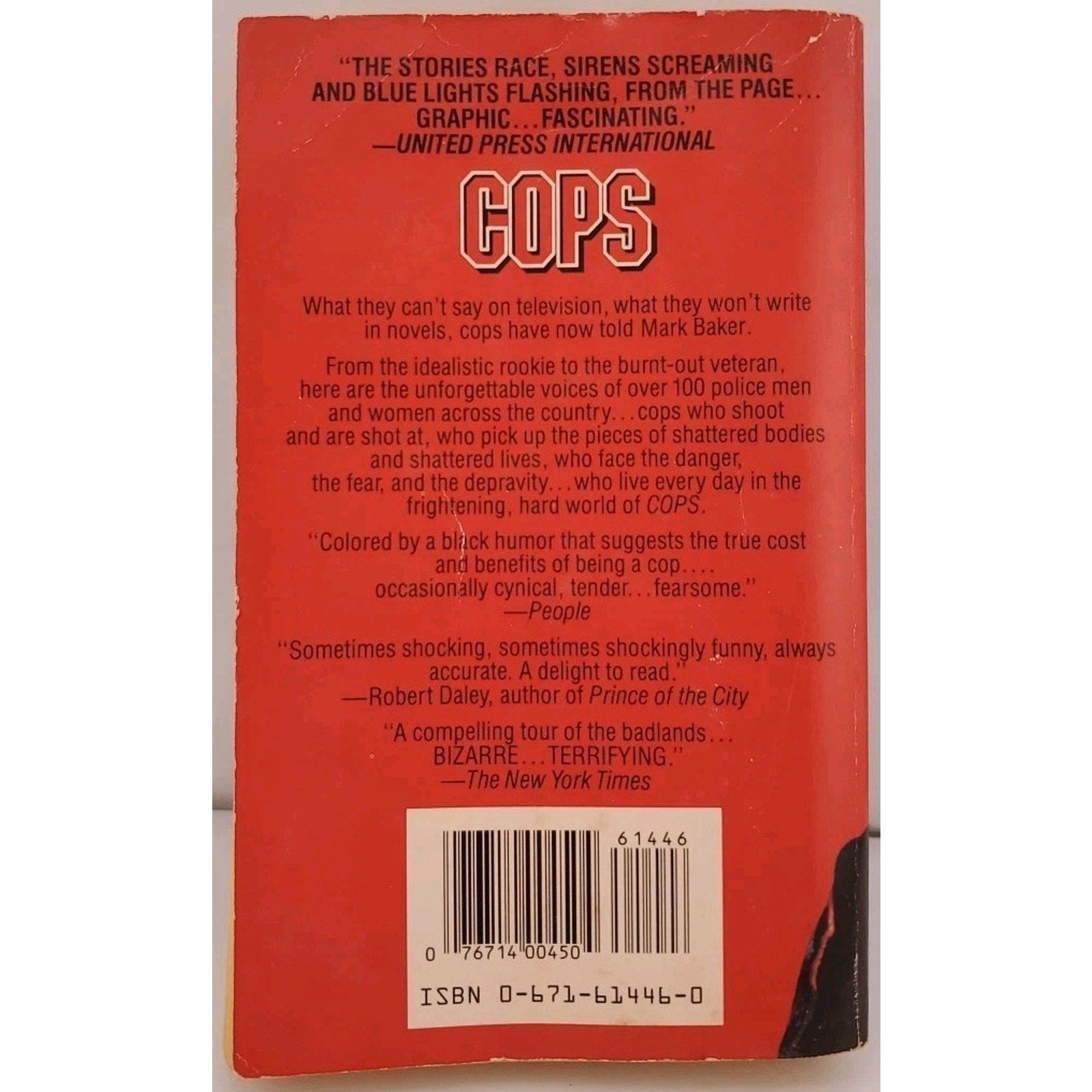 Cops : Their Lives in Their Own Words by Mark Baker (1986, Paperback)