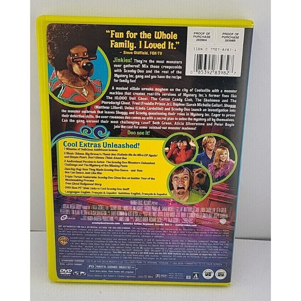 Scooby Doo 2: Monsters Unleashed (DVD, 2004,Fullscreen)
