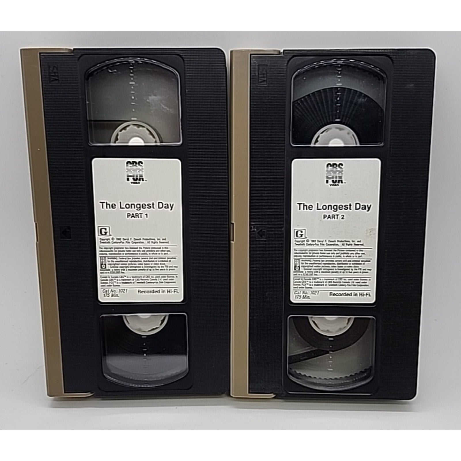 The Longest Day Double VHS 1986 - Tan/Black VHS