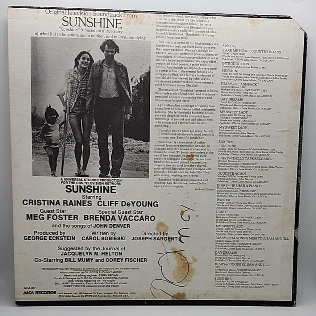 Sunshine Original Television Soundtrack - 1973 MCA Records