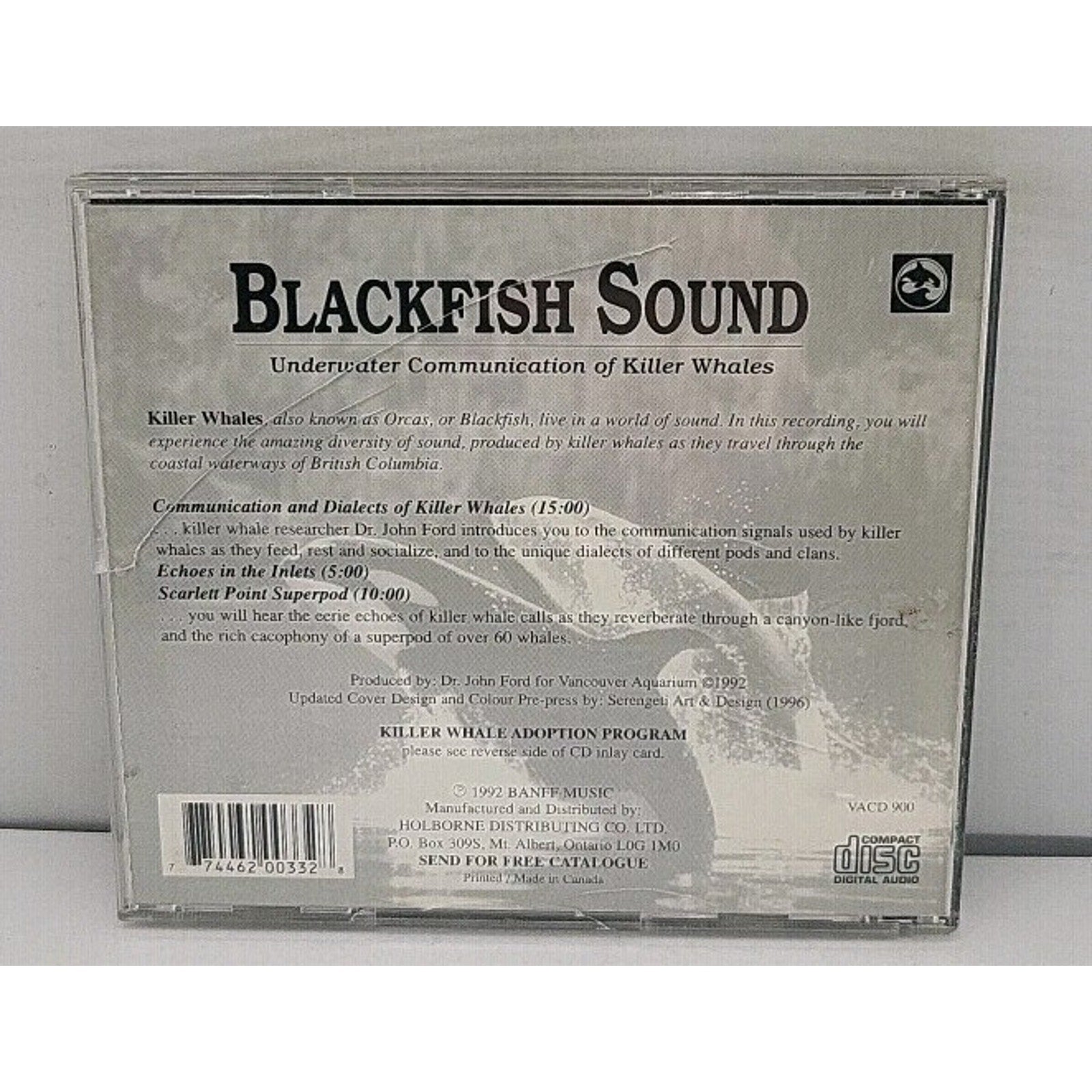 Blackfish Sound Underwater Communication Of Killer Whales - John Ford CD