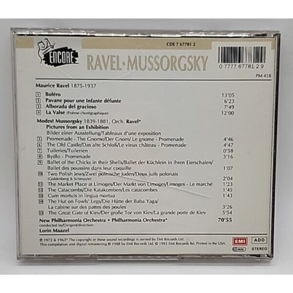Mussorgsky: Pictures at an Exhibition; Ravel: Bolro (CD, EMI Music MUR