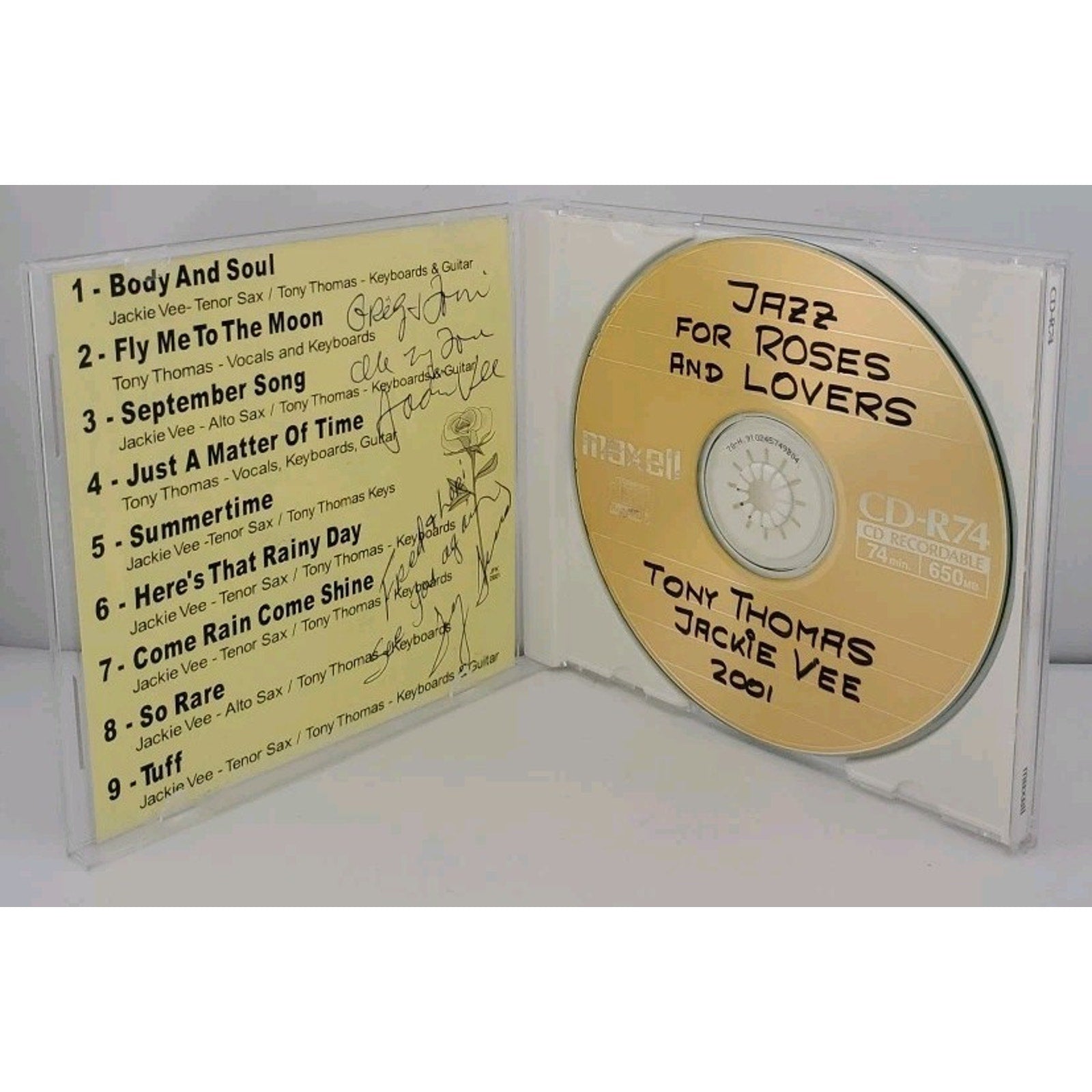 Jazz For Roses And Lovers CDr - Jackie Vee And Tony Thomas