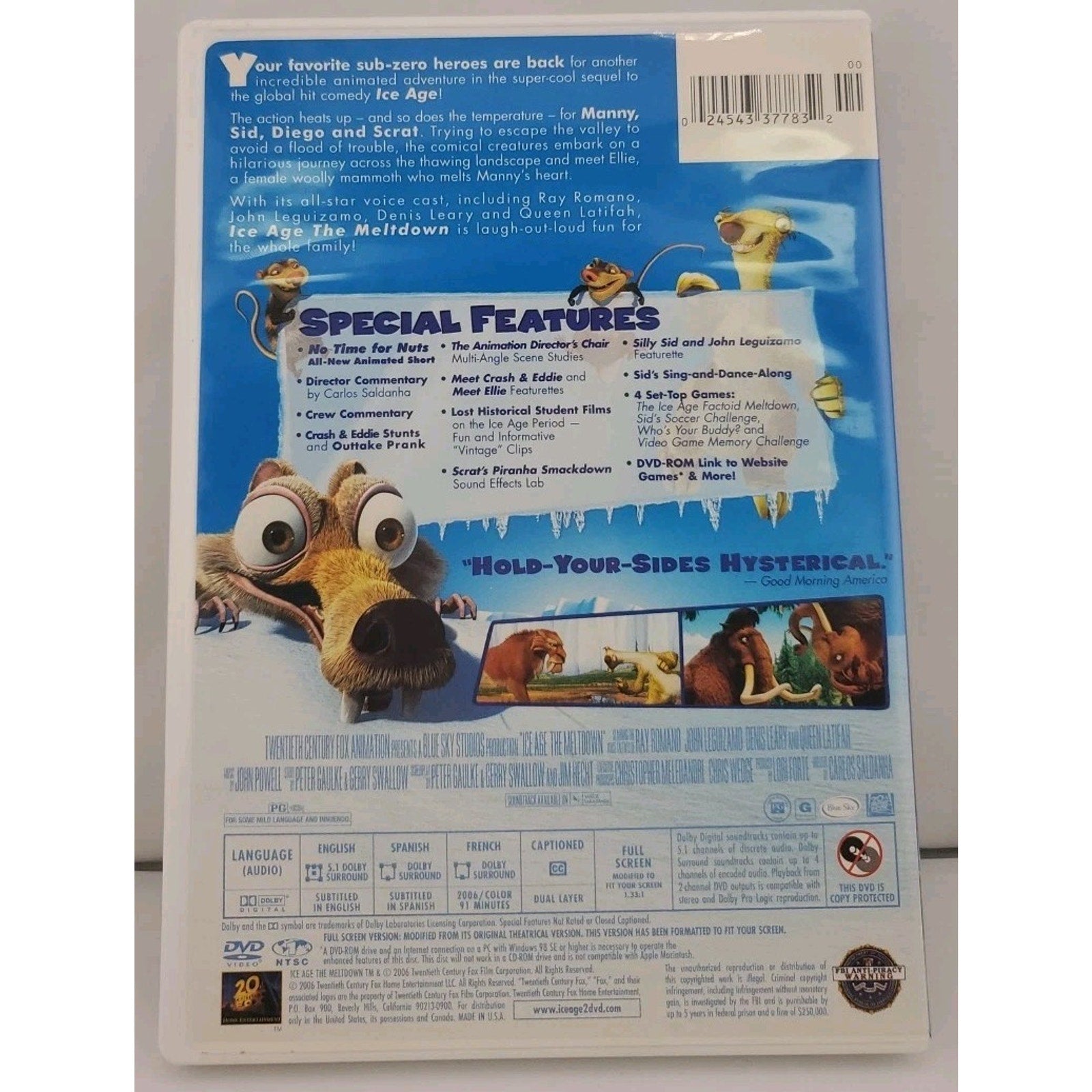 Ice Age: The Meltdown (Full Screen Edition DVD, 2006)