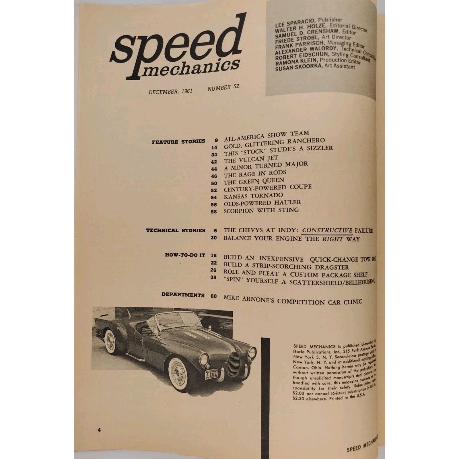 Speed Mechanics Magazine December 1961