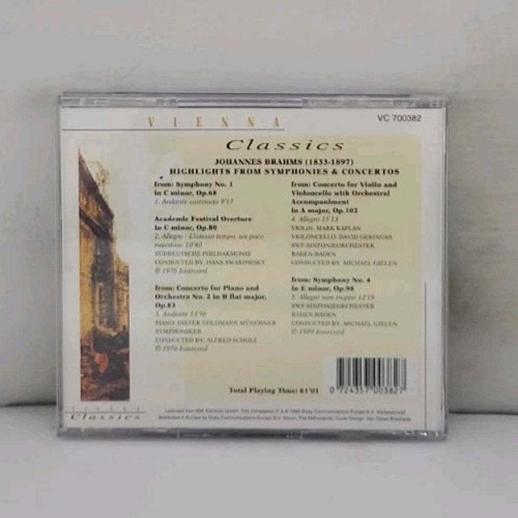 Vienna Classics: Brahms - Highlights From Symphonies & Concertos CD