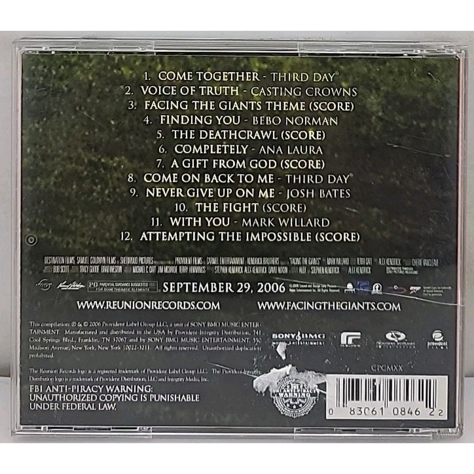 Facing the Giants Original Motion Picture Soundtrack CD 2006