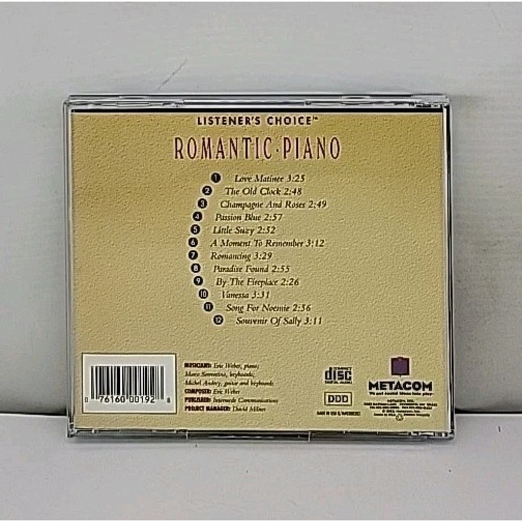 Romantic Piano - Listener's Choice - Various Artists (CD, 1993, Metacom)