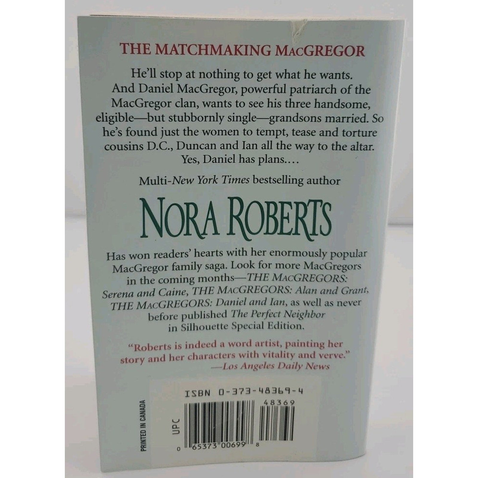 Nora Roberts The MacGregor Grooms Paperback Romance Novel 1998