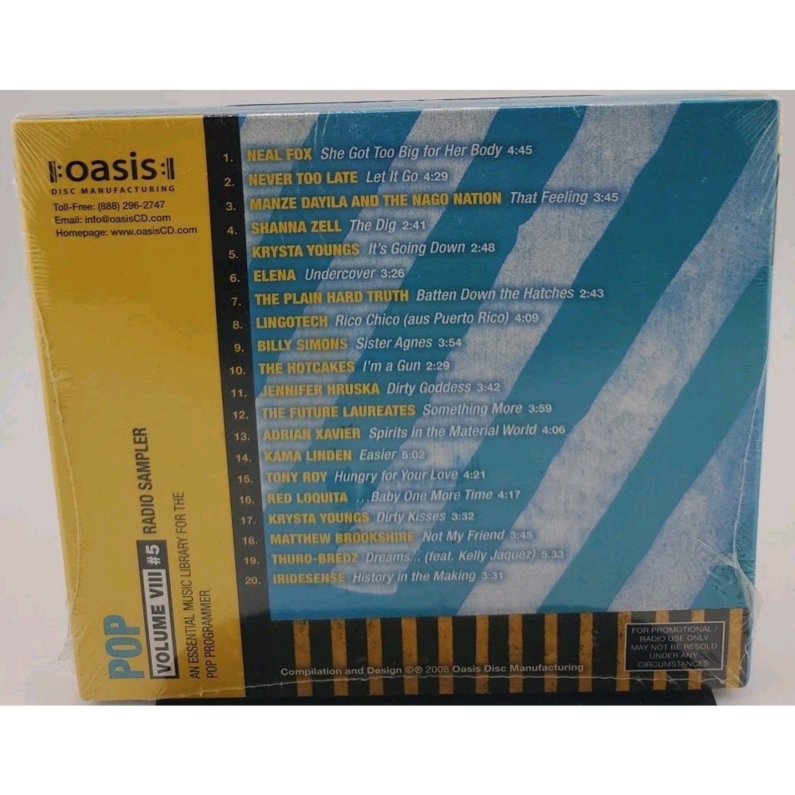 Oasis Disc Manufacturing Pop Volume VIII #5 Radio Sampler (CD) *Brand New*