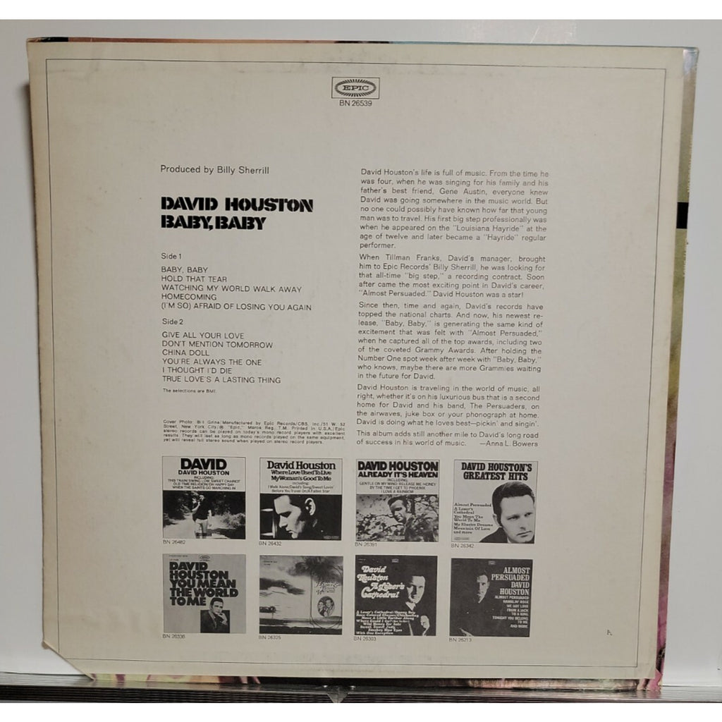 David Houston – Baby, Baby (Vinyl)