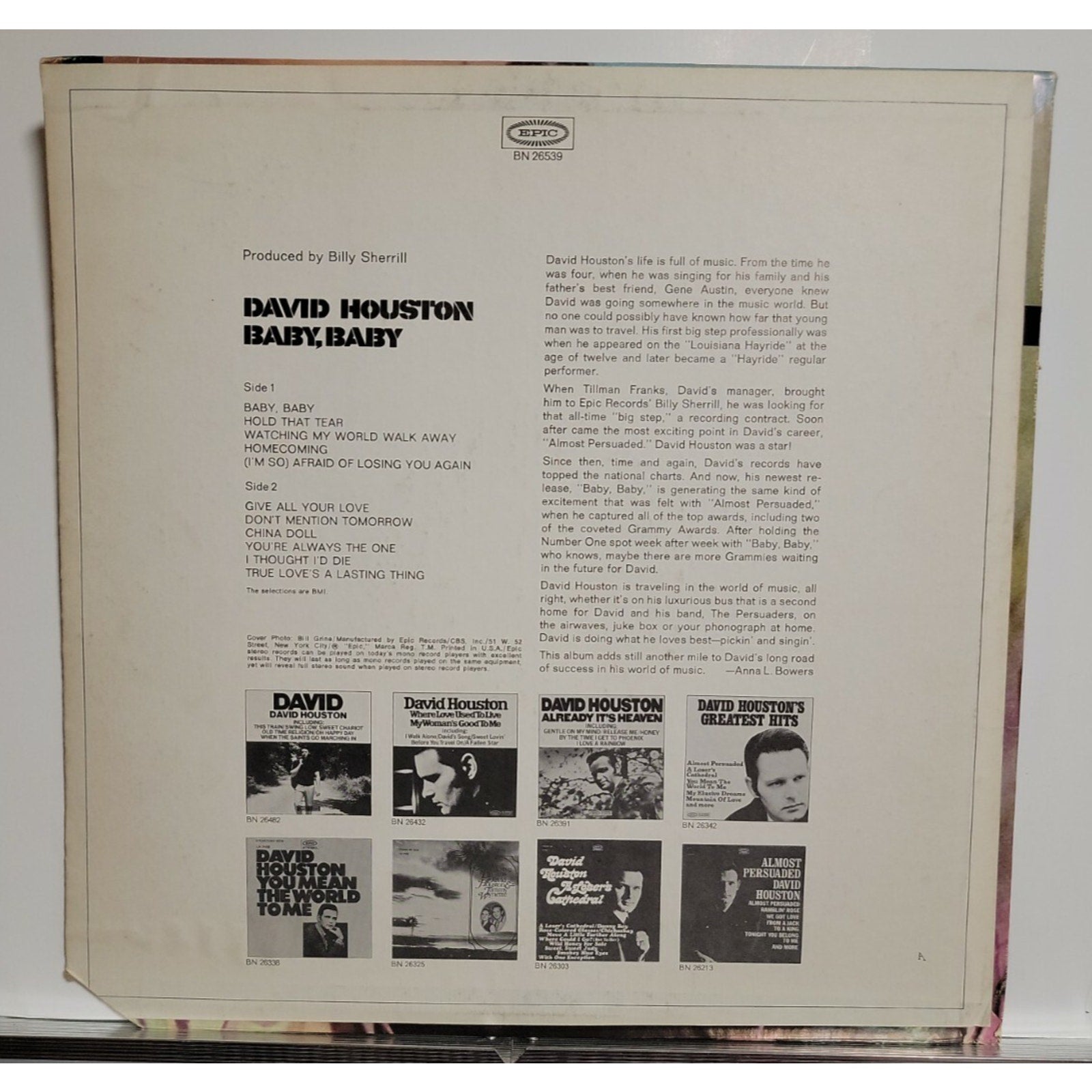 David Houston – Baby, Baby (Vinyl)