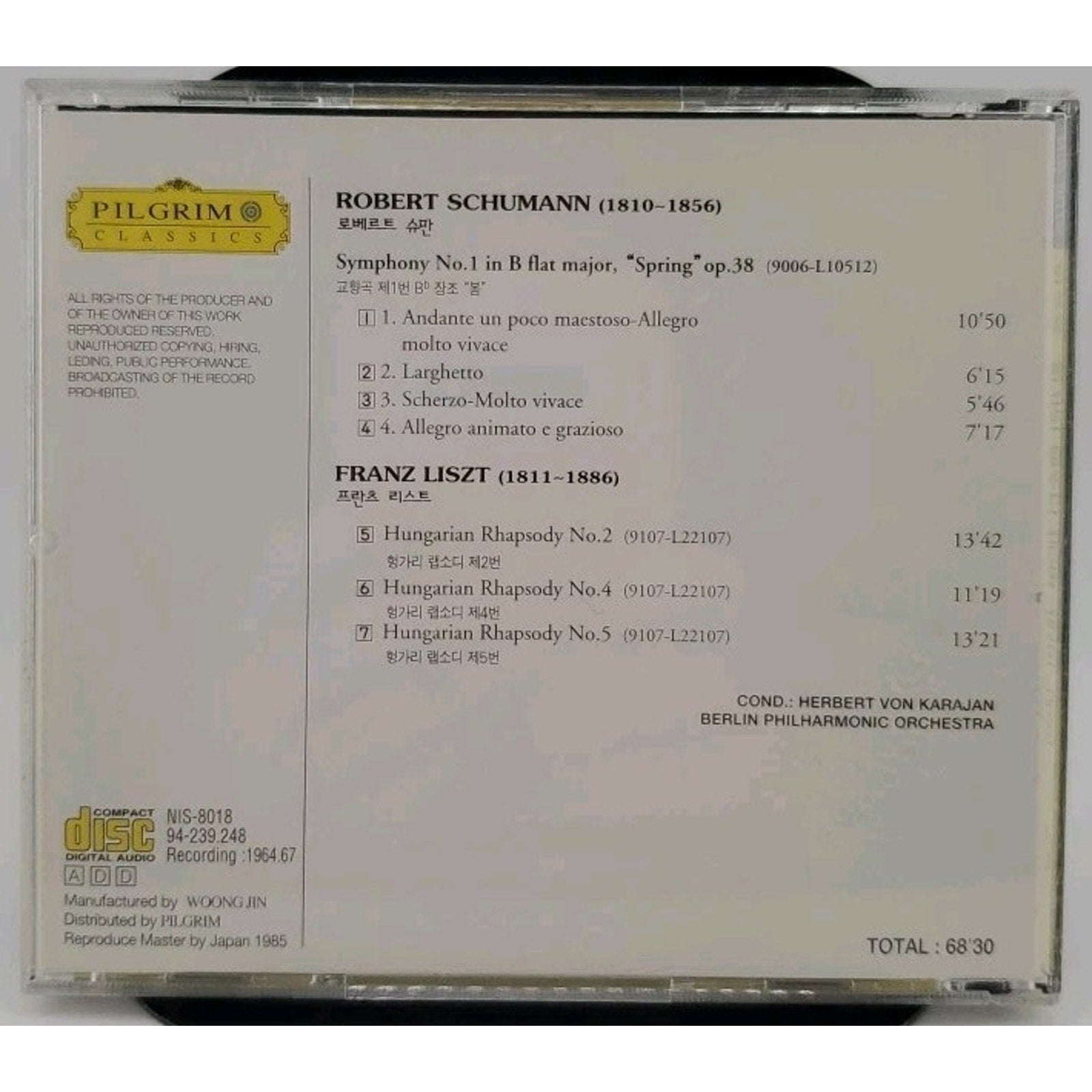 Symphony No. 1 Spring Hungarian Rhapsody No. 2 No.4 No.5 CD