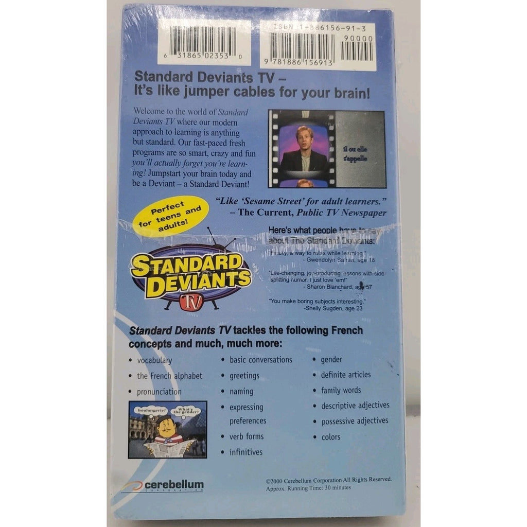 Standard Deviants - French (VHS, 2000) *Brand New*