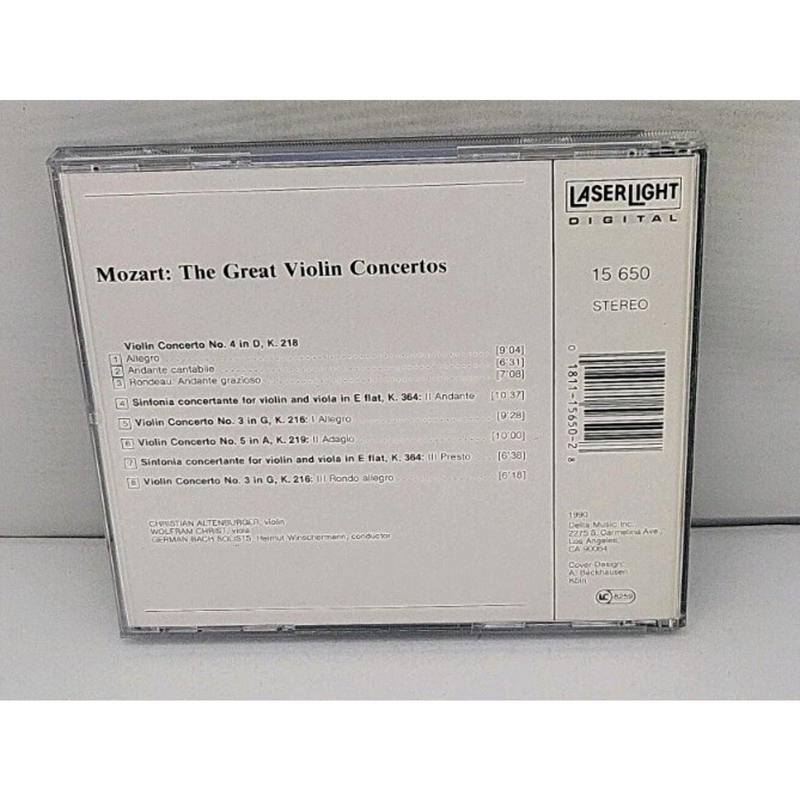 The Great Violin Concertos by W.A. Mozart (CD, 1990)
