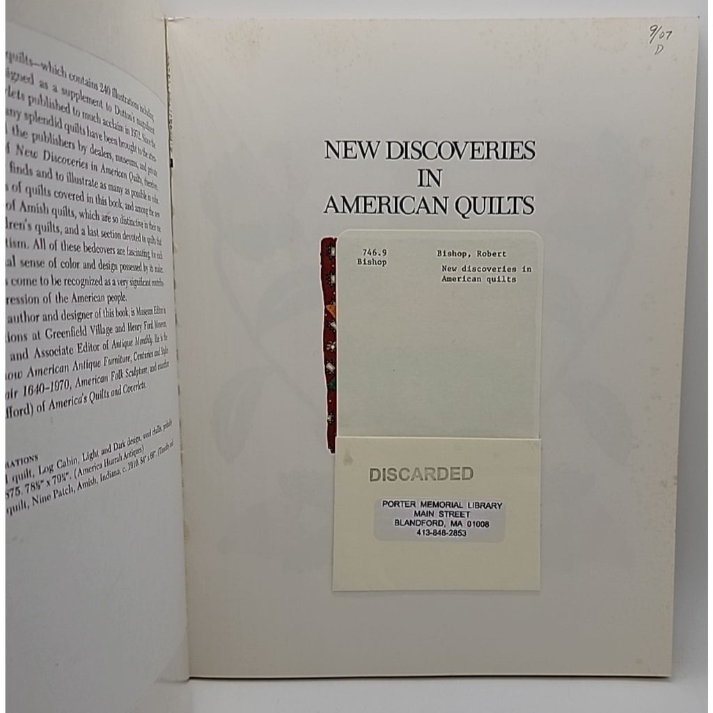 New Discoveries in American Quilts by Robert Bishop (1975, Trade Paperback)
