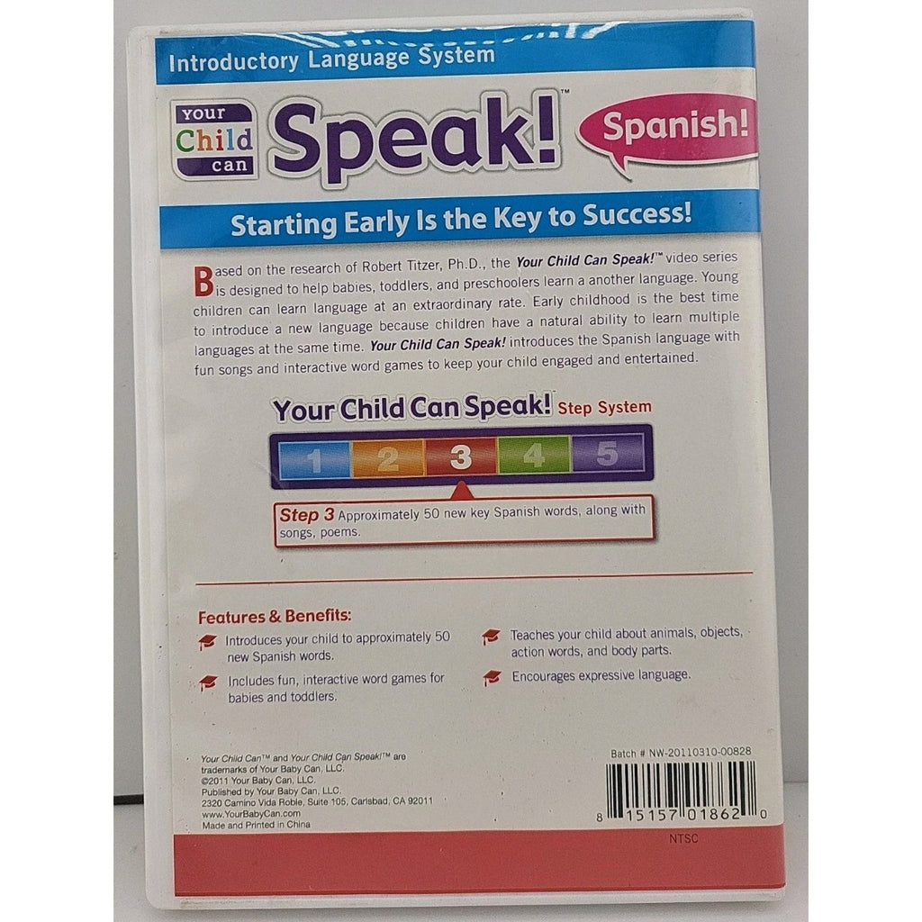 Your Child Can Speak! Spanish! Introductory Language System Step 3 DVD