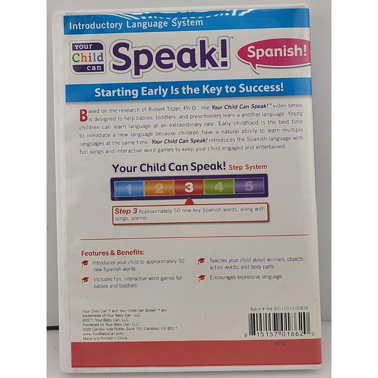 Your Child Can Speak! Spanish! Introductory Language System Step 3 DVD