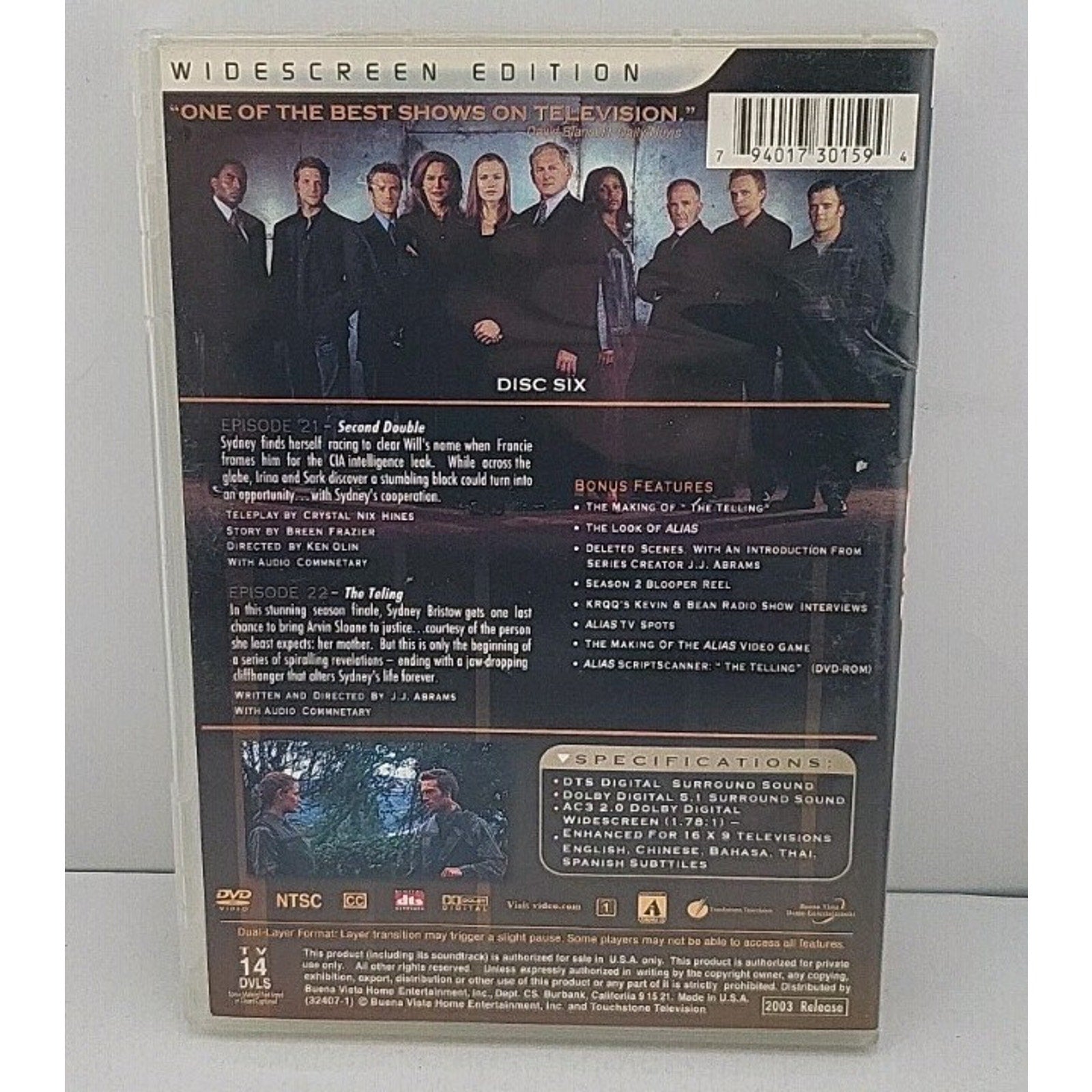 Alias Second Season Disc 6 Only